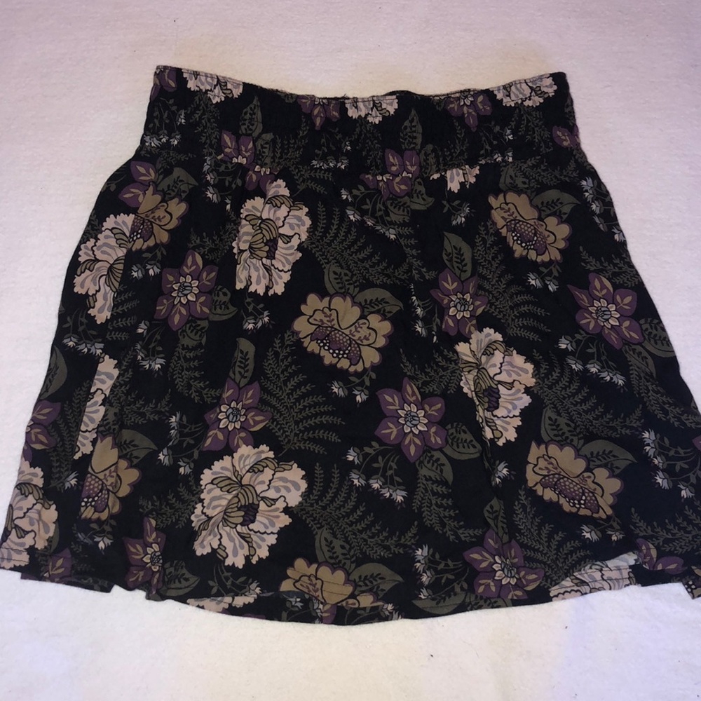 Black floral skirt